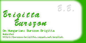 brigitta burszon business card